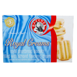 Bakers Royal Creams Shortbread Biscuits Filled With Almond Flavoured Cream 280g