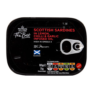 Morrisons Scottish Sardines In Lemon, Chilli & Garlic 105g