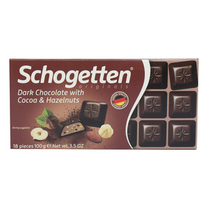 Schogetten Dark Chocolate With Cocoa & Hazelnut 100g