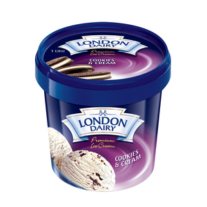 London Dairy Cookies & Cream Ice Cream 1Litre